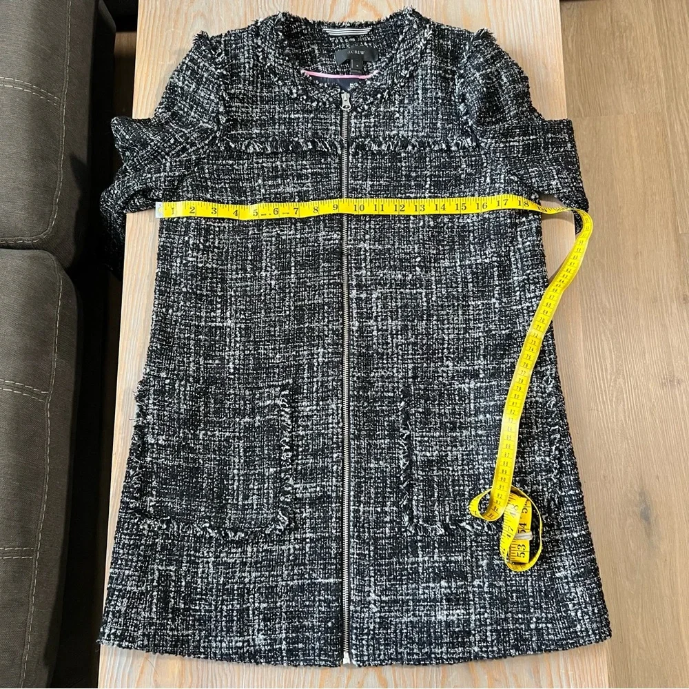 J Crew tweed zip up lady jacket size 4